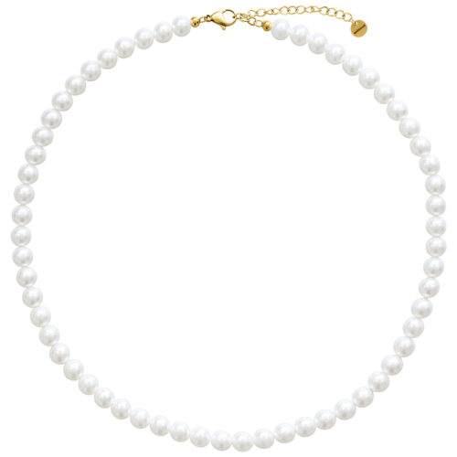 Big Synthetic Pearl Necklace Silver - Oro