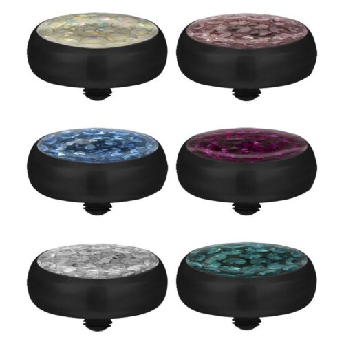 Micro disco in titanio nero brillanti per filetto interno