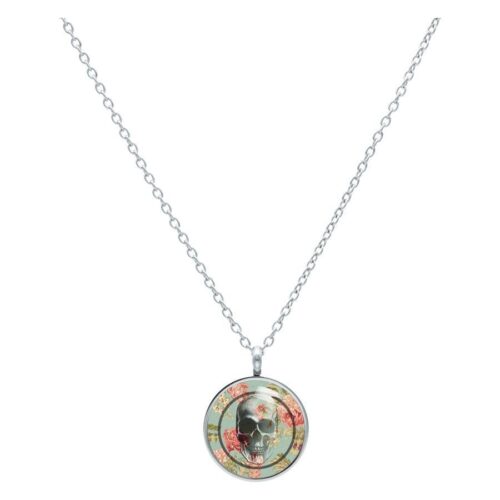 Collana Teschio Rose Menta - Argento
