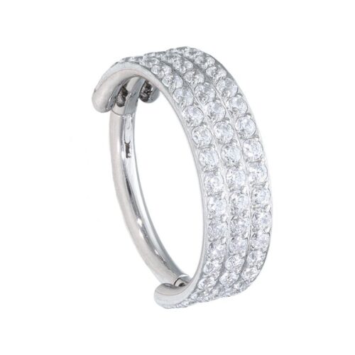 Hinged 3 Rings Crystal Clicker Acciaio