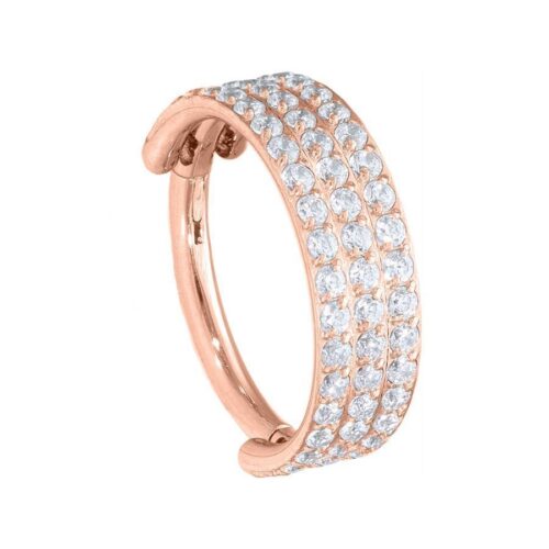 Hinged 3 Rings Crystal Clicker Acciaio
