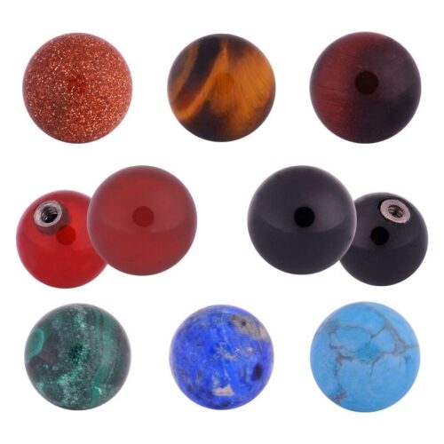 Sfera in pietra con filetto interno in titanio