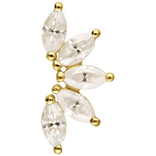 14K Push Fit Moissanit Vine Attachment