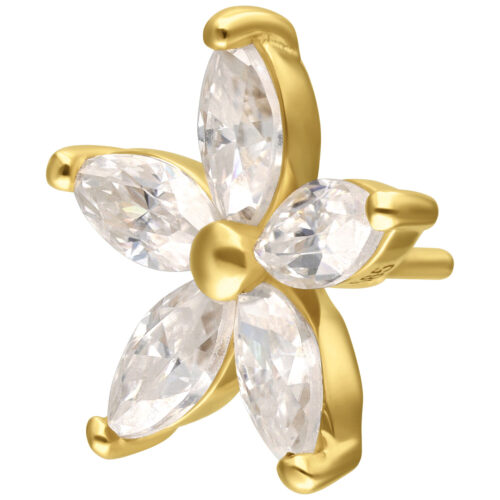 14K Perfect Fit Moissanit Flower Attachment