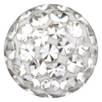 Sealed Multi Jewelled Clip In Kugel, Kristallklar, 4,0 mm, auf weißem Hintergrund