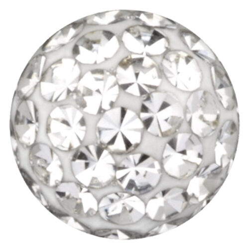 Sealed Multi Jewelled Clip In Kugel, Kristallklar, 4,0 mm, auf weißem Hintergrund