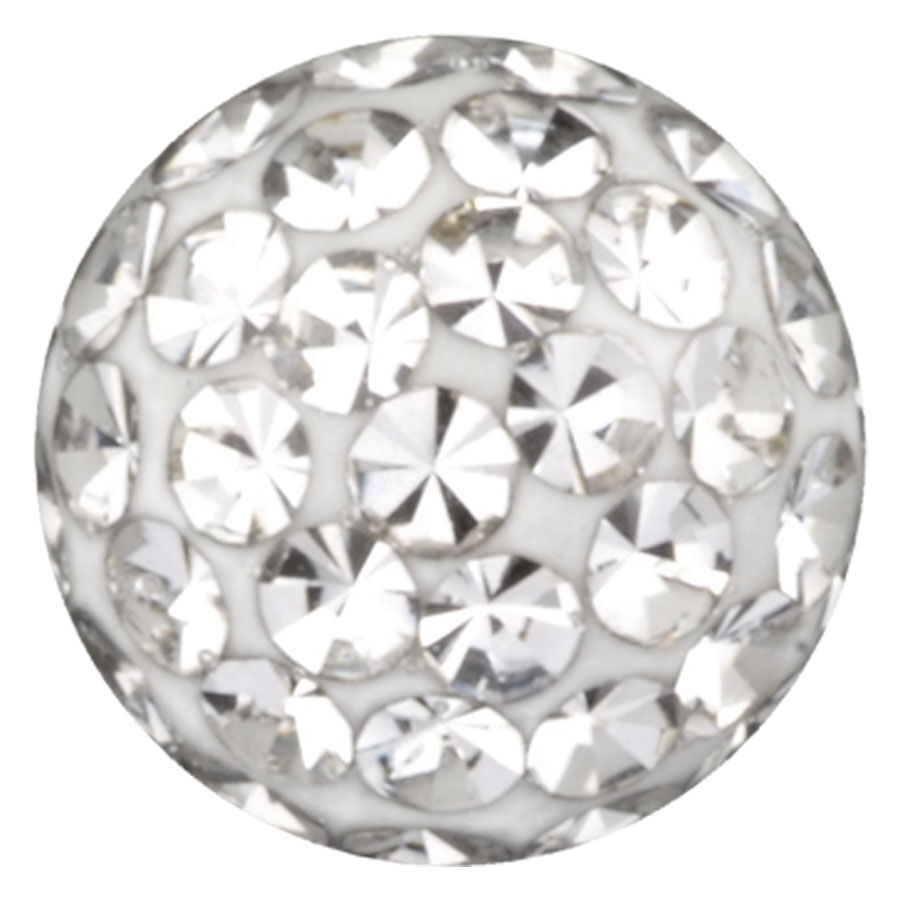 Sealed Multi Jewelled Clip In Kugel, Kristallklar, 4,0 mm, auf weißem Hintergrund