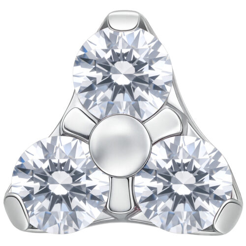 Terminale Cristalli Trinity  Per Labret Filettati Internamente Titanio