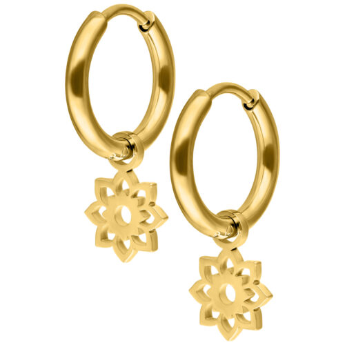 Mini Flower Hoops Pair - Oro