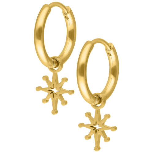 Mini Polar Star Hoops Pair - Oro