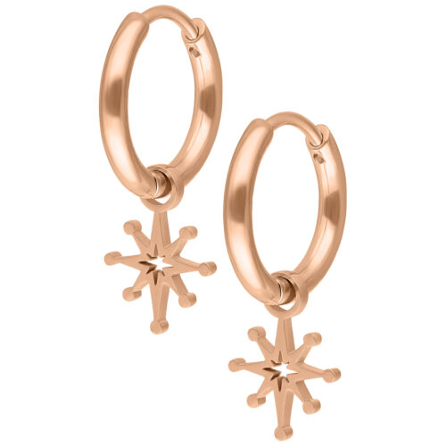 Mini Polar Star Hoops Pair - Oro rosa