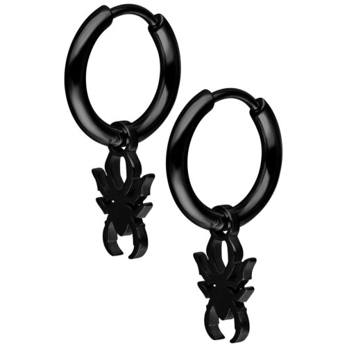 Mini Spider Hoops Pair - Nero