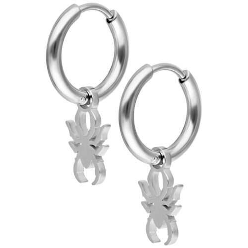 Mini Spider Hoops Pair - Argento