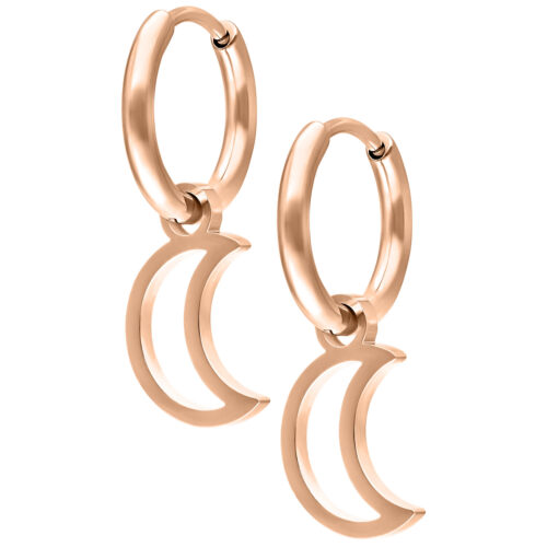Mini Moon Hoops Pair - Oro rosa