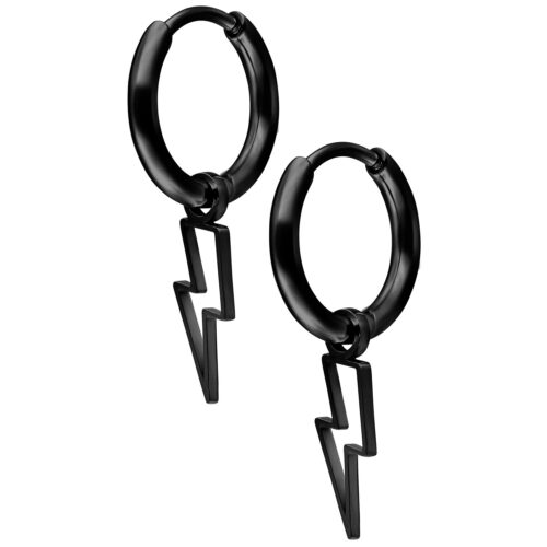 Mini Flash Hoops Pair - Nero