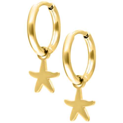 Mini Starfish Hoops Pair - Oro
