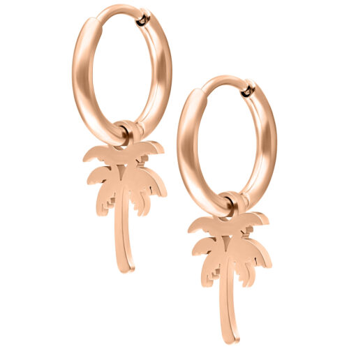 Mini Palm Hoops Pair - Oro rosa