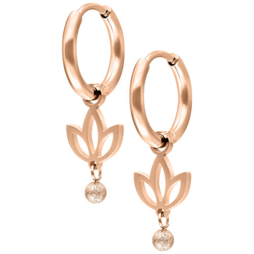 Mini Lotus Hoops Pair - Oro rosa