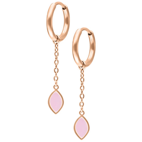 Mini Synthetic Opal Hoops Pair - Oro rosa