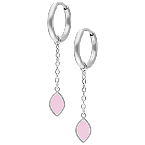 Mini Synthetic Opal Hoops Pair - Argento