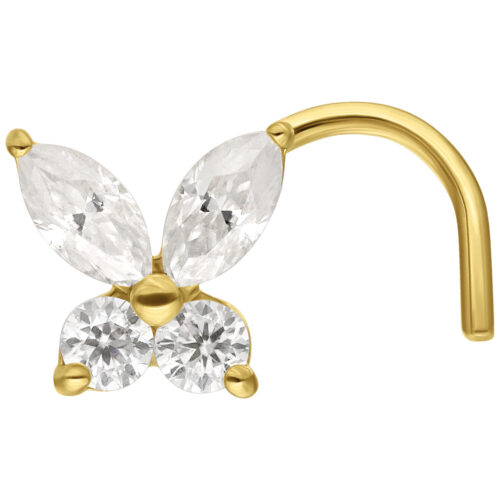 18K Moissanit Butterfly Nosestud