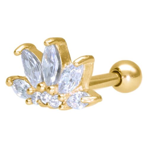 Barbell Lotus Flower Acciaio - Oro