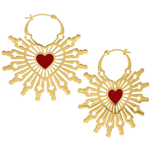 Sacred Heart Hoops Pair - Oro