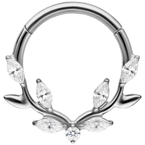 Lovely Crystal Leaf Septum Clicker