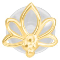 Lotus Push-Fit Labret Piercing dorato Labret Lotus dorato con chiusura Push-Fit su sfondo bianco