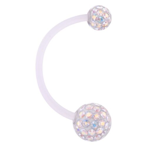 Bananabell per gravidanza sigillato in Bioplast con cristalli Aurora Boreale su sfondo bianco