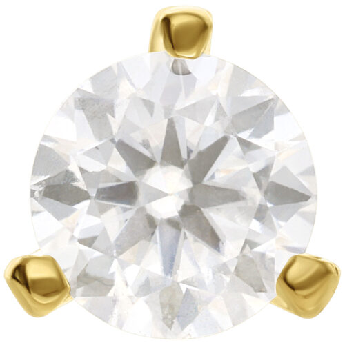 14K Gold Push-Fit Round Moissanit Attachment