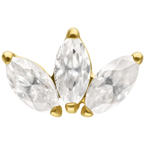 14K Gold Push-Fit Moissanit Lotus Attachment