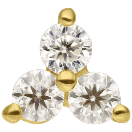 Terminale Perfect Fit Trinity in Oro 14K e Moissanite