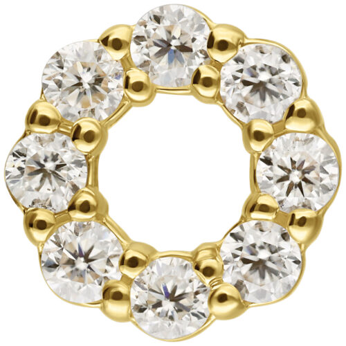 Terminale Perfect Fit Circle in Oro 14K e Moissanite