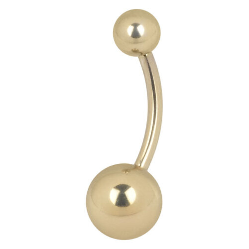 Bananabell in oro titanio con filettatura esterna, lunghezza 6,0 mm, su sfondo bianco