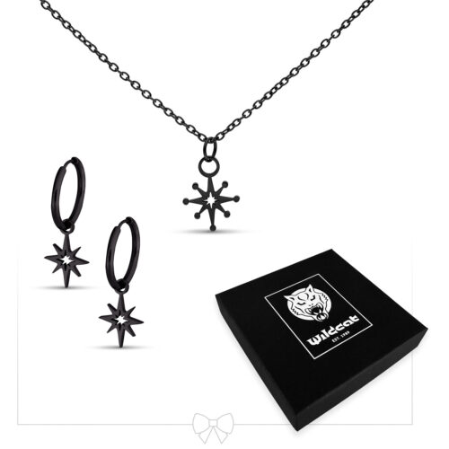 Polar Star Necklace with Hoops Set - Nero