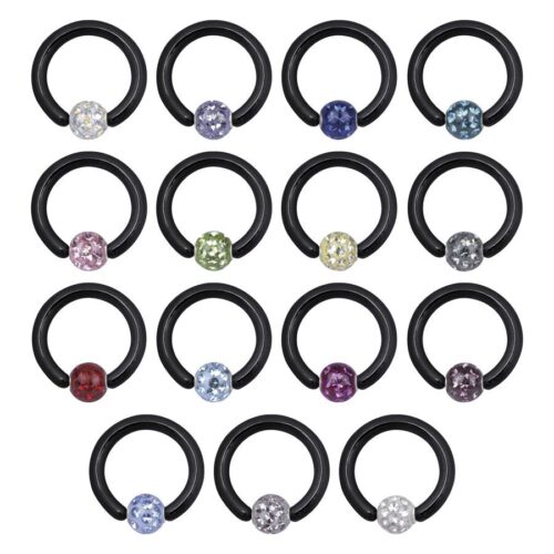 Anello Clip-In Cristalli Titanio Nero