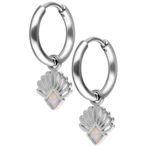 Mini Hoops Opal Fan pendenti