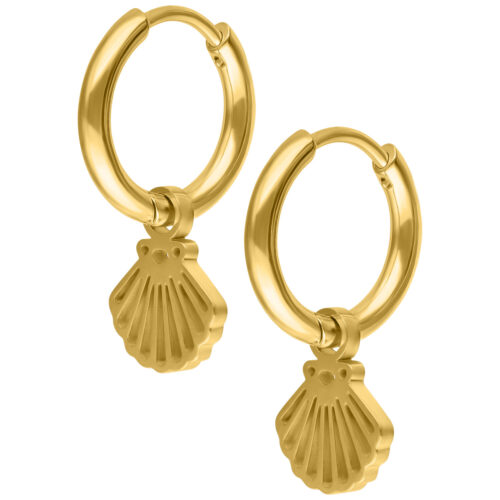 Mini Hoops Conchiglia Pendente - Oro