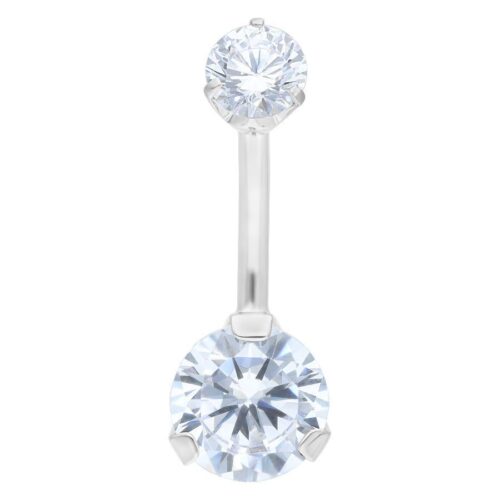 Banana ombelico brillanti in acciaio