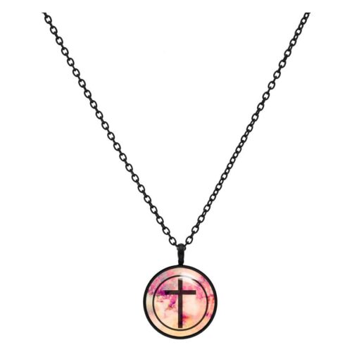 Collana Croce Balck Pink - Nero
