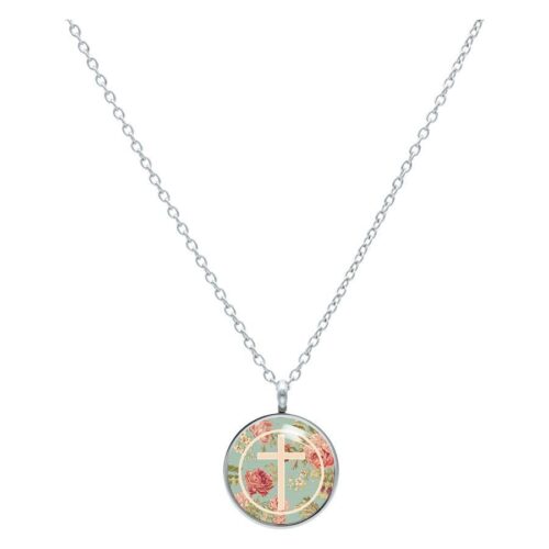 Collana Croce rose menta