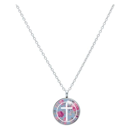 Collana Croce Rose Blu