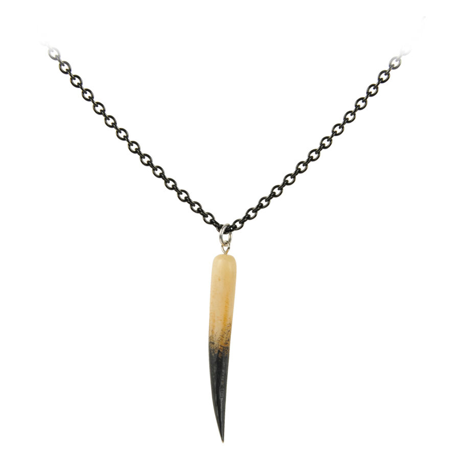 Collana Mammut in Acciaio Chirurgico 316L Collana unisex con ciondolo mammut in acciaio chirurgico su sfondo bianco