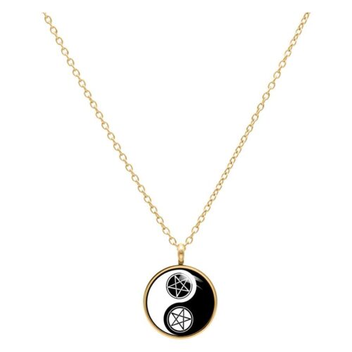 Collana Yin Yang Pentagramma - Oro