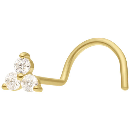 18K Moissanit Trinity Nosestud