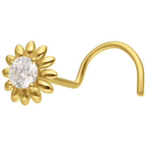 18K Moissanit Sunflower Nosestud