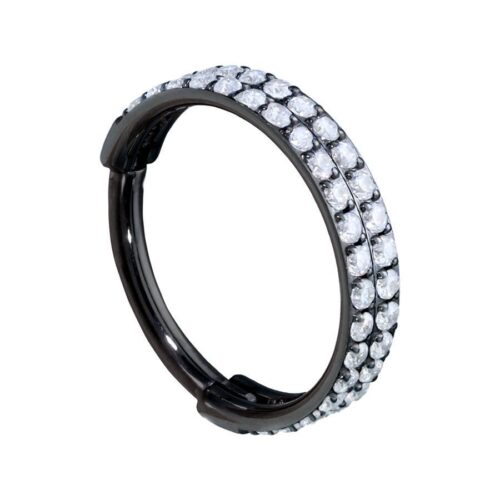 Hinged 2 Rings Crystal Clicker Acciaio
