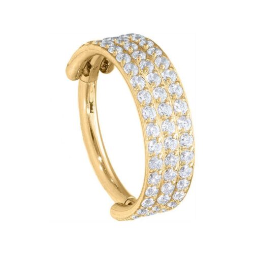 Hinged 3 Rings Crystal Clicker Acciaio