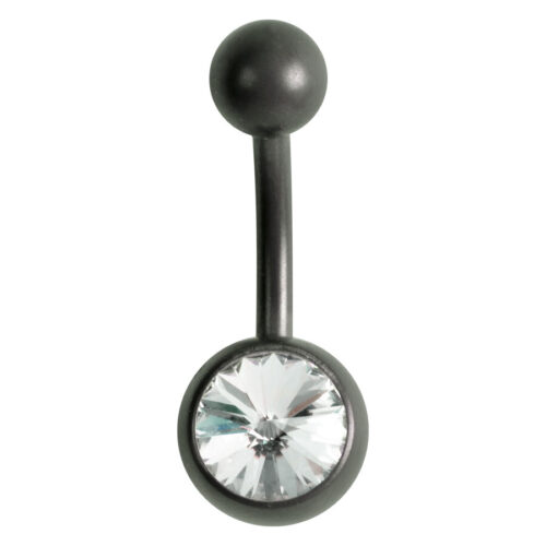 Banana ombelico brillante in titanio grafite